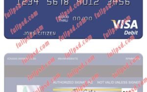 download Slovenia Addiko Bank visa debit card psd template