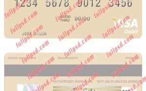 download Slovenia Factor banka visa debit card psd template