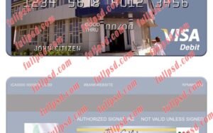 download Somalia Amal Bank visa debit card psd template