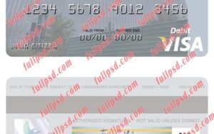 download South Afrcia Discovery Limited visa deeit card psd template