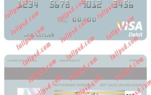 download South Korea Woori Financial Group visa debit card psd template