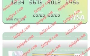 download South Sudan Ivory Bank visa debit card psd template