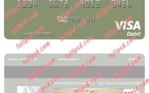 download Sri Lanka Peoples Bank visa debit card psd template