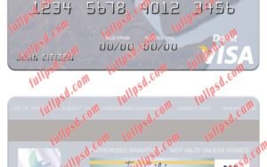 download Sudan El Nilein Bank visa debit card psd template
