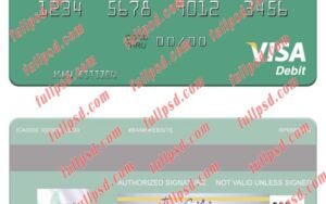download Sudan The Agricultural Bank of Sudan visa debit card psd template