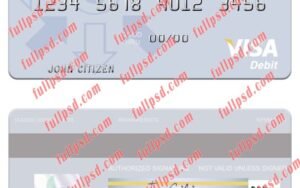 download Suriname Centrale Bank van Suriname visa debit card psd template