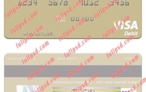 download Suriname Finabank N.V. visa debit card psd template