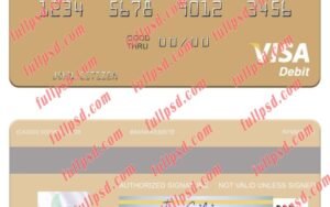 download Sweden Swedbank visa debit card psd template