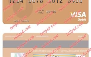 download Syria Al Baraka Bank visa debit card psd template