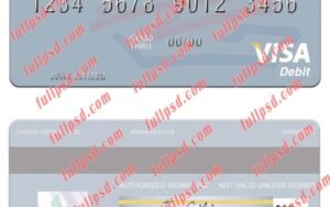 download Syria Gulf Bank visa debit card psd template