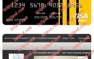 download TChad Commercial bank visa card psd template