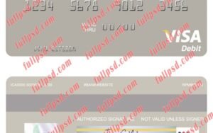 download Tajikistan IBT visa debit card psd template