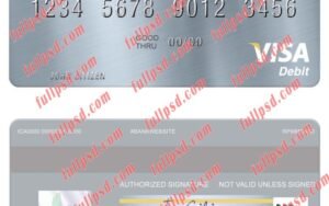 download Tanzania AccessBank visa debit card psd template