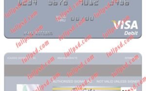 download Timor Leste Banco Nacional de Comercio de Timor Leste visa debit card psd template