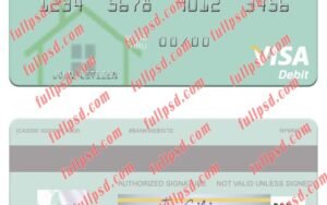 download Togo Financial Bank visa debit card psd template