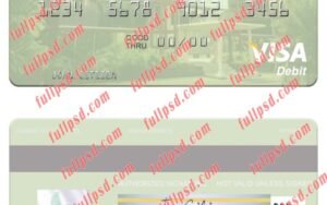 download Trinidad and Tobago First Citizes Bank visa debit card psd template