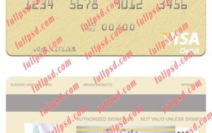 download Tunisia JMMB Bank visa debit card psd template