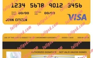 download United Kingdom The co operative bank visa card psd template