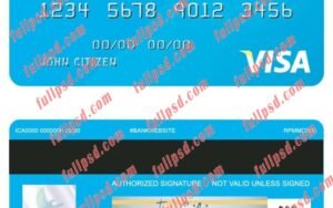 download United Kingdom Weststein bank visa card psd template