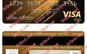 download USA Bank of New York Mellon visa gold card psd template