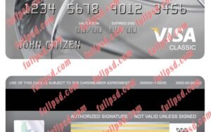 download USA Carrington Mortgage Services bank visa classic card psd template