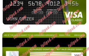 download USA Citizens bank visa classic card psd template