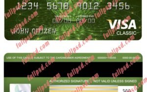 download USA Commerce bank visa classic card psd template