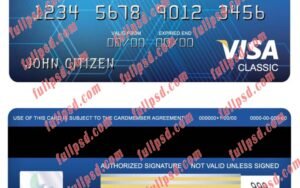 download USA Fifth Third Bank visa classic card psd template