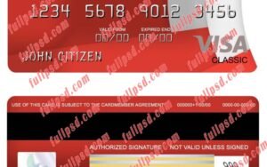 download USA Georgia Gainesville First Century bank visa classic card psd template