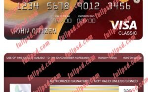 download USA Georgia SunTrust bank visa classic card psd template