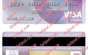 download USA Indiana Centier bank visa platinum card USA Ally bank visa classic card psd template