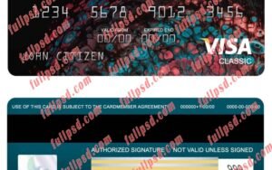 download USA MOVO bank visa classic card psd template