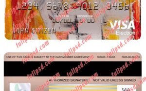 download USA Maryland Howard Personal bank visa electron card psd template