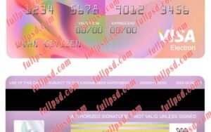download USA Missouri Together Credit Union bank visa electron card psd template