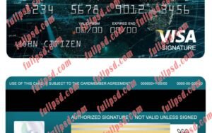 download USA Navy Federal Union bank visa signature card psd template
