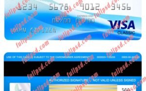download USA Nebraska Five Points Bank visa classic card psd template