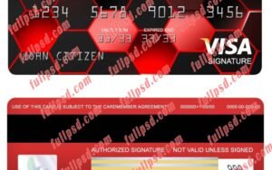 download USA North Carolina BBT Corp. bank visa signature card psd template