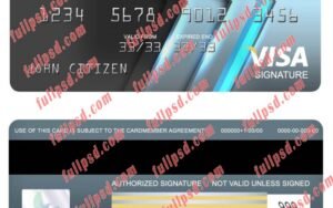 download USA Ohio SUTTON bank visa signature card psd template