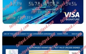 download USA PNC bank visa signature card psd template