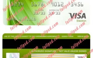 download USA Regions bank visa electron card psd template