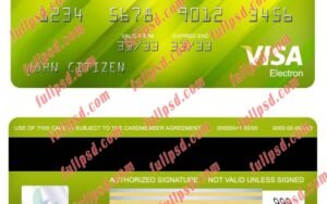 download USA San Francisco CHIME bank visa electron card psd template