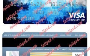 download USA Springside Mortgage bank visa signature card psd template