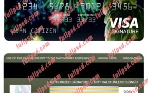 download USA TD bank visa signature card psd template