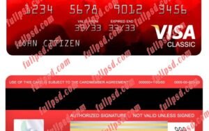 download USA Texas 5Point Credit Union bank visa classic card psd template