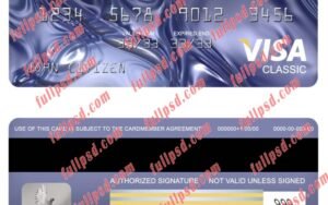 download USA Truist Bank visa classic card psd template