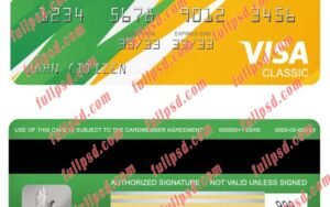 download USA Waste Management bank visa classic card psd template