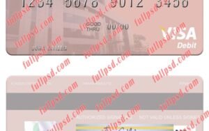 download Uganda Centenary Bank visa debit card psd template