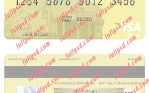 download Ukraine Raiffeisen Bank visa debit card psd template