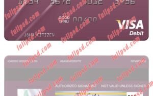 download United Arab Emirates Emirates Investment Bank visa debit card psd template