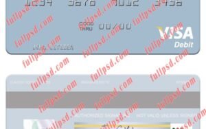 download United Arab Emirates MCB Bank visa debit card psd template